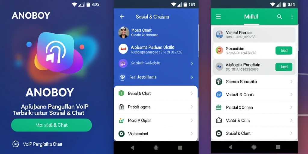 Tampilan antarmuka ANOBOY untuk panggilan VoIP yang memudahkan komunikasi.