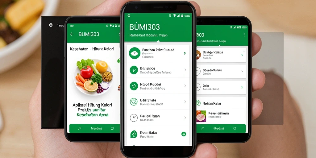 Tampilan antarmuka BUMI303 yang informatif untuk menghitung kalori.