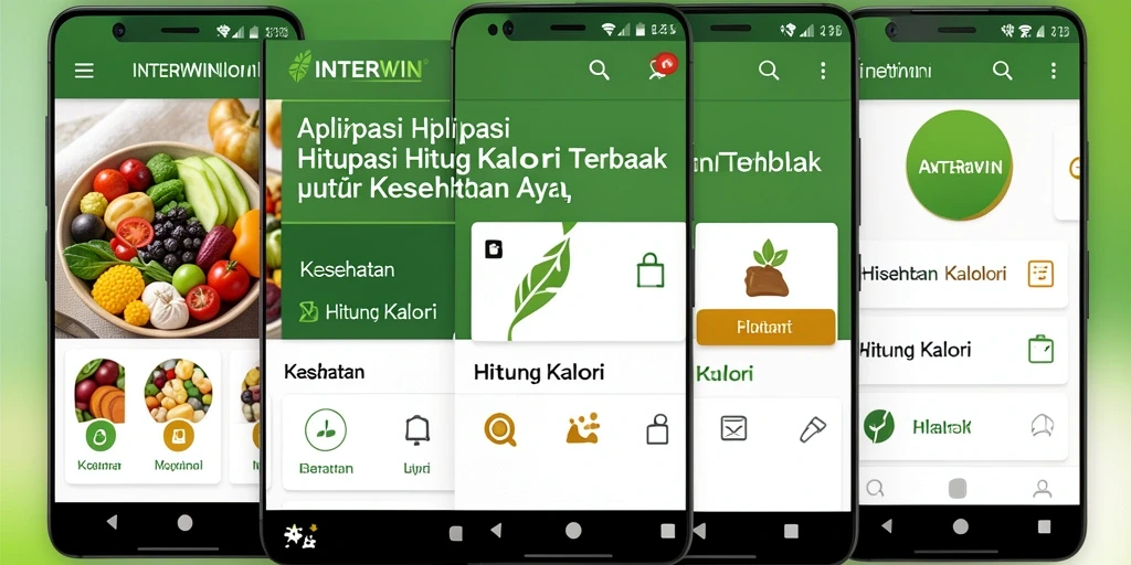 Tampilan antarmuka aplikasi Hitung Kalori INTERWIN yang menarik dan fungsional.
