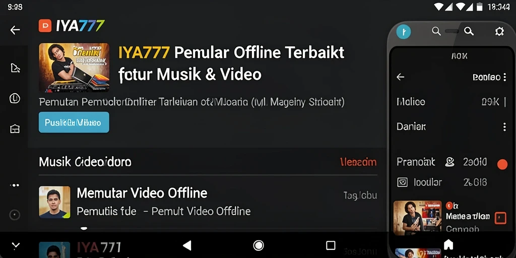 Antarmuka pengguna IYA777 yang menarik dan fungsional untuk Pemutar Video Offline.