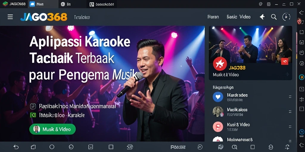 Tampilan antarmuka JAGO368 yang memudahkan pengguna untuk karaoke.