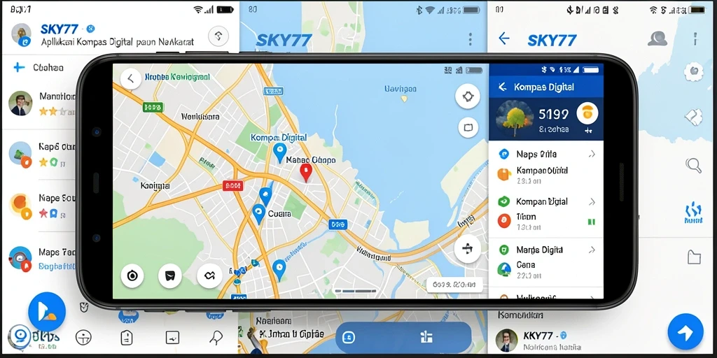 Antarmuka user-friendly aplikasi Kompas Digital SKY77 yang intuitif.