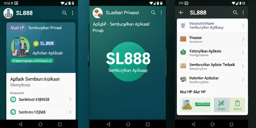 Antarmuka pengguna SL888 untuk menyembunyikan aplikasi dengan mudah.